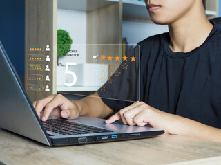 Service ratings on online applications Customer opinion poll concept. Rating Customers can assess...