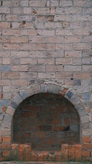 old brick fireplace