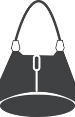 Bag icon, handbag icon black vector