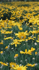 Fototapeta premium field of yellow dandelions