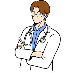 doctor with stethoscope illustration 