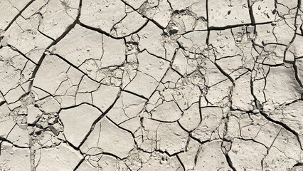 Earth after an earthquake. The dried up surface of the earth in the desert. Cracks on the surface of the earth.