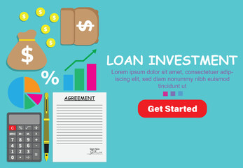 A vector of loan investment concept. Using loan to start making investment