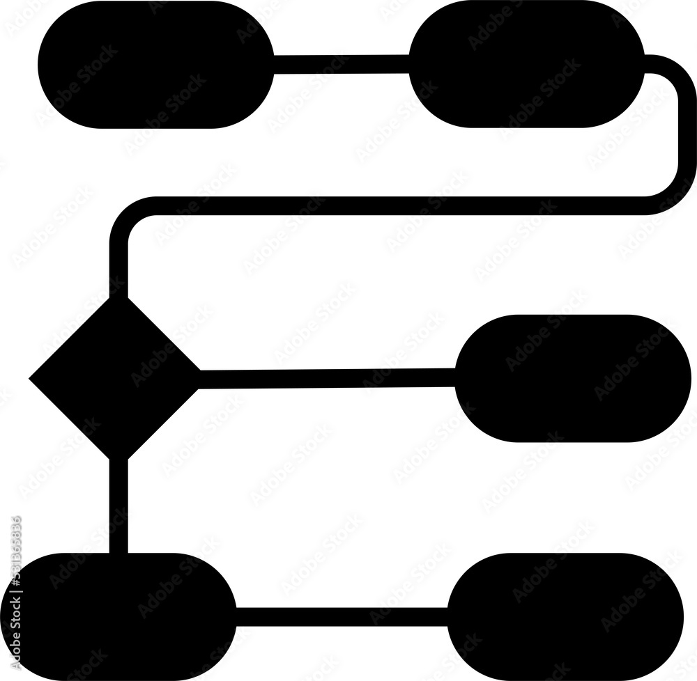 Aufkleber isolated icon of a linear flow with process steps and decision points. concept of business process m