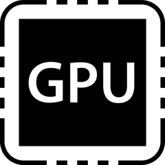Isolated icon of a GPU logo. Concept of graphical processing unit and vector calculations
