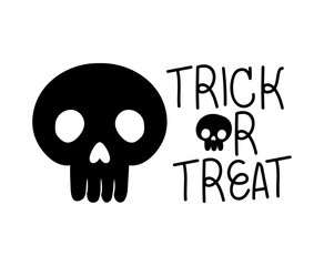 trick or treat letters and skull