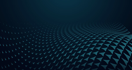 Abstract blue geometric triangles curved surface background. Sports background. Vector illustration