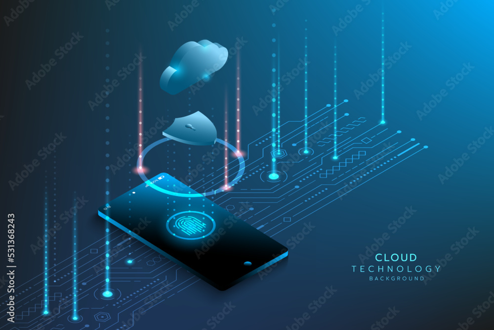 Poster hi-tech digital technology futuristic circuit digital.abstract futuristic design.3d mockup mobile ph