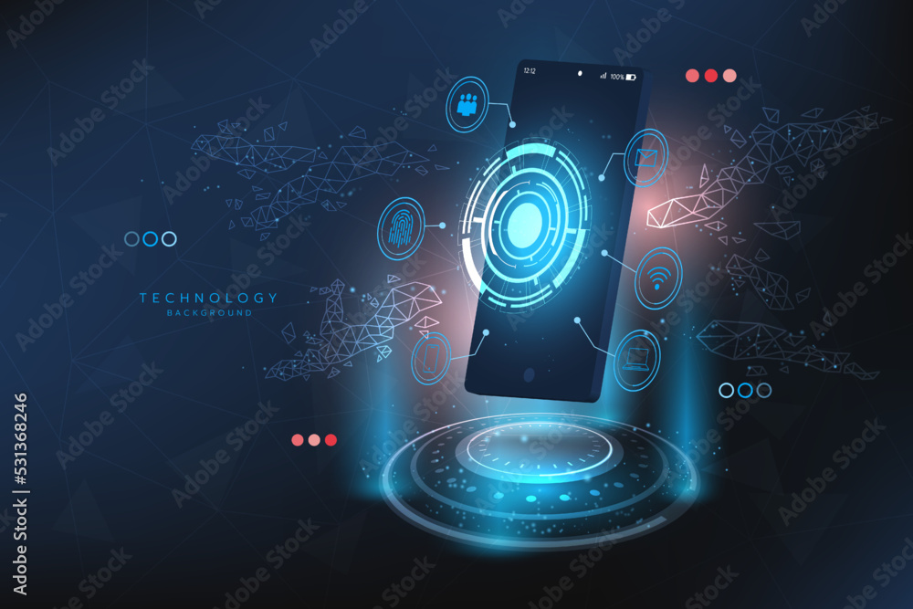 Poster hi-tech digital technology futuristic circuit digital.abstract futuristic design.digital technology 
