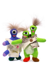 Fantastic creature soft toy made of natural wool