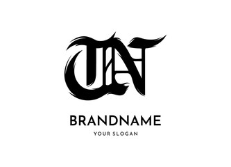 Obraz premium Letter TN logotype emblem, modern creative trendy brand symbol. Alphabet logotype vector design
