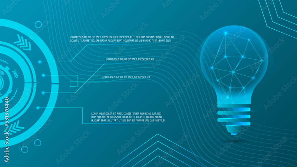 Aufkleber digital technological elements. hi-tech computer, digital technology concept. wide blue background v