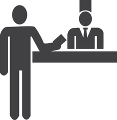 Hotel management icon, management symbol vector