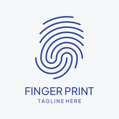 Modern human fingerprint vector logotype. Fingerprint for identity, business card, technology, digital.