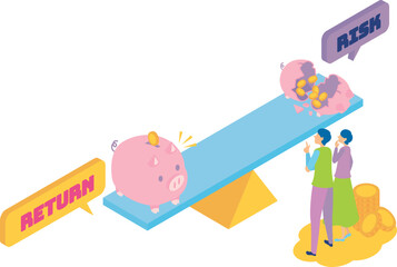 投資のリターンとリスクのバランスを考える夫婦