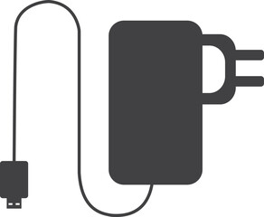 Power charger icon, charging cable icon vector