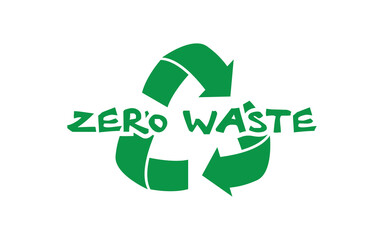 zero waste sign on white background