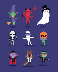 halloween characters group