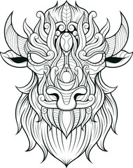 Vector illustration of animal ornament design