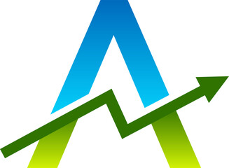 Letters with bar graph arrow ready to use.