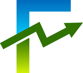 Letters with bar graph arrow ready to use.
