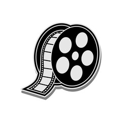 Illustration negative film reel roll tapes for movie cinema video logo - obrazy, fototapety, plakaty