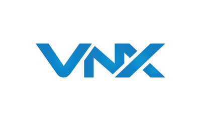 VNX monogram linked letters, creative typography logo icon