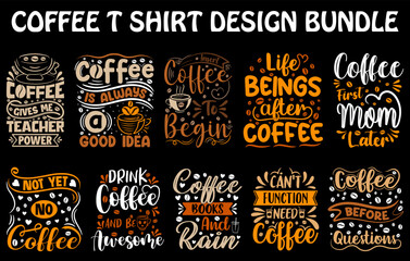 Set of coffee element, coffee t shirt bundle, coffee beans, coffee cup