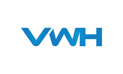 VWH monogram linked letters, creative typography logo icon	