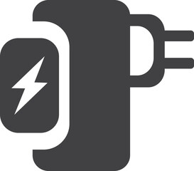 Wireless charging icon, charging symbol black vector