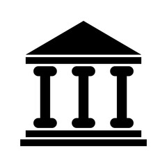 Building university architecture icon, museum roman symbol, flat design vector illustration