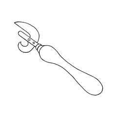 The can opener icon.Hand-drawn.Suitable for badge and logo