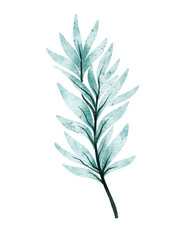 Fototapeta premium Watercolor leaf illustration 