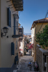 Fototapeta na wymiar Street views of the town of Nafplio, capital of the region of Argolis, Peloponnese, Greece