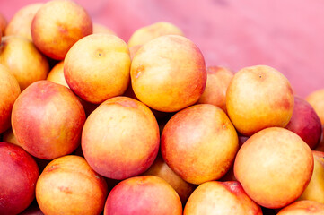 Group of ripe sweet nectarines 