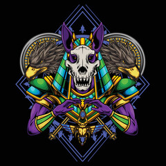 Illustration of god anubis with premium quality stock vector