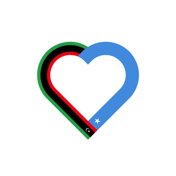 recommend clip art: friendship concept. heart ribbon icon of libya and somalia flags. vector illustration isolated on white background