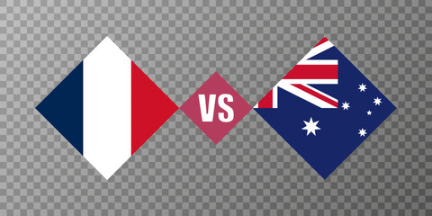 France vs Australia flag concept. Vector illustration.
