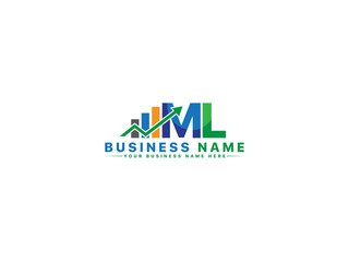 Letter ML lm Logo Icon, Financial Ml lm Logo Letter Vector For Market Analyses Company - obrazy, fototapety, plakaty
