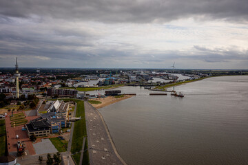 Fototapeta na wymiar Blick über Bremerhaven