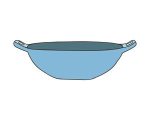 Pan colorful icon. Frying pan colorful doodle illustration in vector. Frying pan illustration in vector