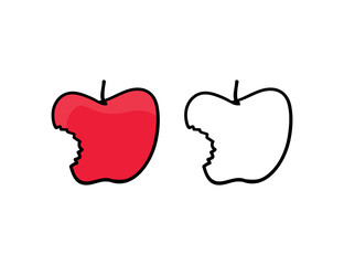 Hand drawn red apple illustration