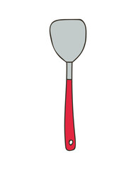 Spatula colorful icon in vector. Spatula colorful doodle illustration in vector. Kitchen spatula illustration in vector