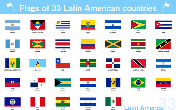 世界の国旗　中南米の33か国セット