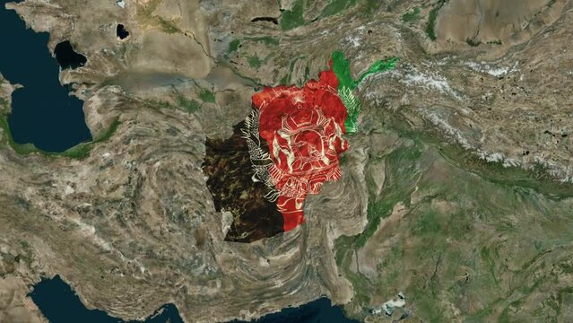 Afghanistan Country Map Zooming