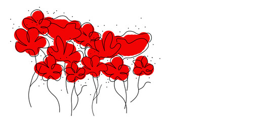 maki kwiaty ilustracja, red poppies	