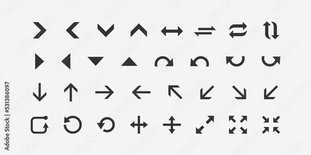 Poster arrow set vector icon. set of arrow icon symbol. arrow vector illustration on isolated background. d