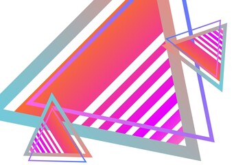 White abstract background with colorful triangle elements