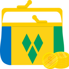 Saint Vincent and the Grenadines hand drawn,East Caribbean dollar hand drawn