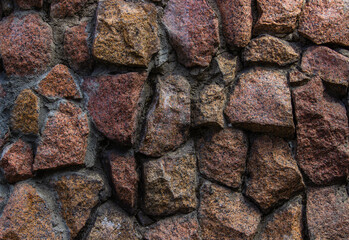 wall of large granite stones